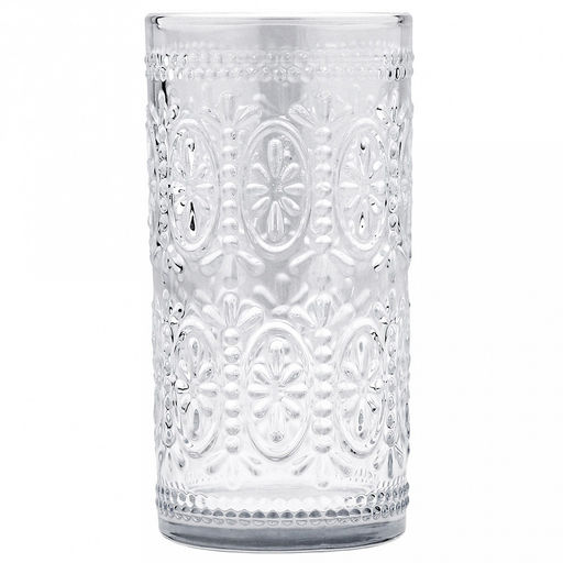 Винтаж Стакан стеклянный 430мл, д7см, h14,4см, рельефное, прозрачное стекло (Китай) Цена указана за штуку. В коробке 6 штук. - Домашняя мода фото 2