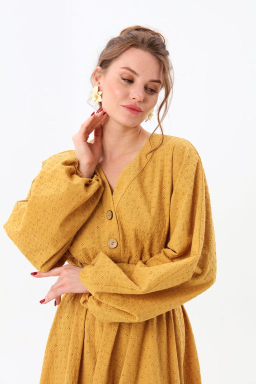 Платье NIKVA н974-1 горчица  фото 3