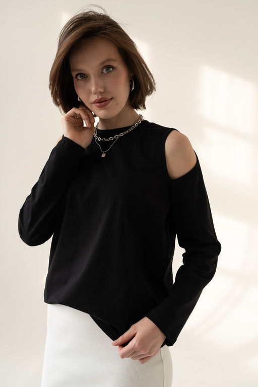 Лонгслив из хлопкового трикотажа с лайкрой - Solo mio фото 6