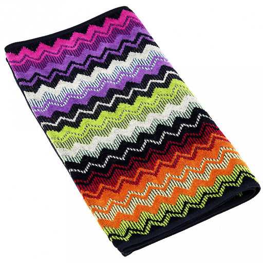 "Missoni-3012" Полотенце махровое 34х78см, плотность 375гр/м2, 100% хлопок, велюр, сиреневый, Bolangde (Китай)