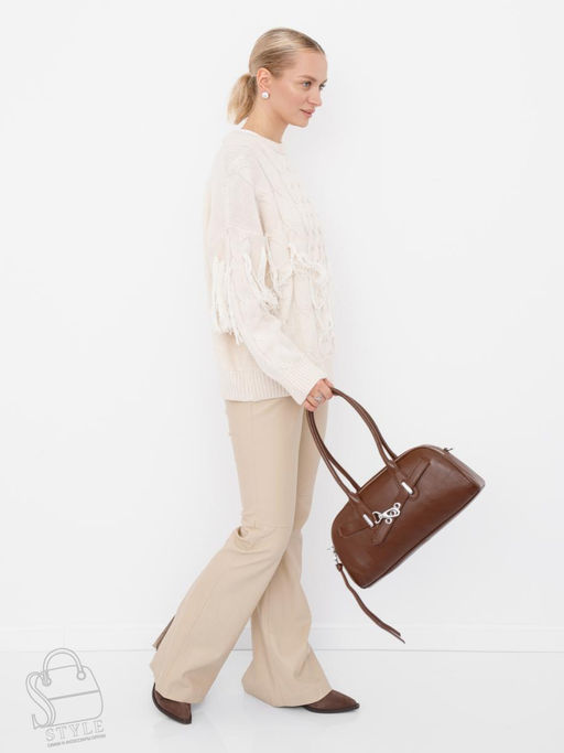 Сумка женская кожаная 9198SP d.brown Velina Fabbaino-Safenta в Новосибирске