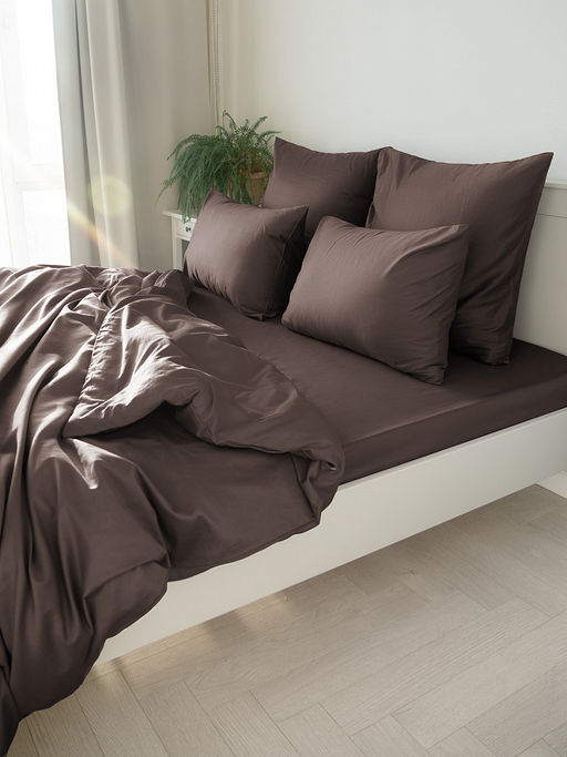 Пододеяльник сатин 175x210 коричневый сатин - Denastia фото 7