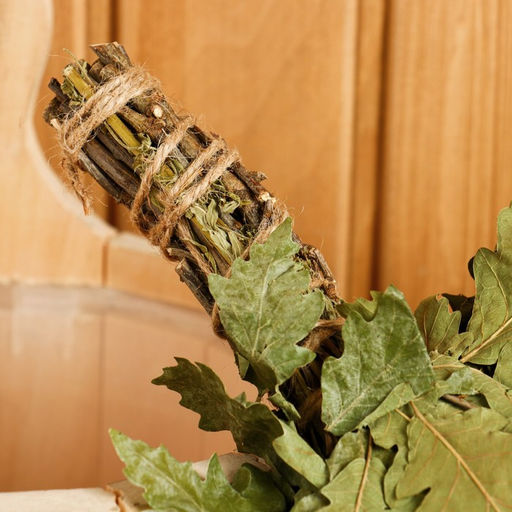 Веник для бани, дубовый, 55 см, с шалфеем, «Добропаровъ»