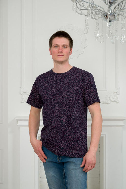 Футболка мужская из кулирки тёмно-синий - Амадэль фото 3