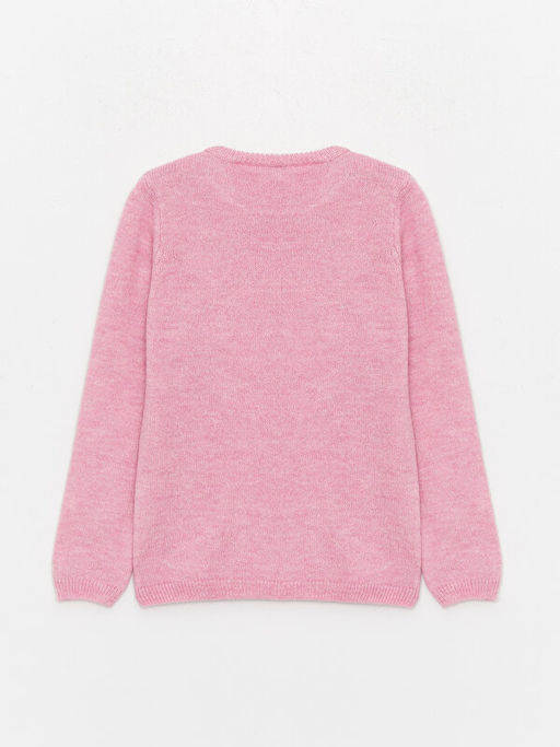 Bisiklet Yaka Desenli Uzun Kollu K?z ?ocuk Triko Kazak - Waikiki фото 2