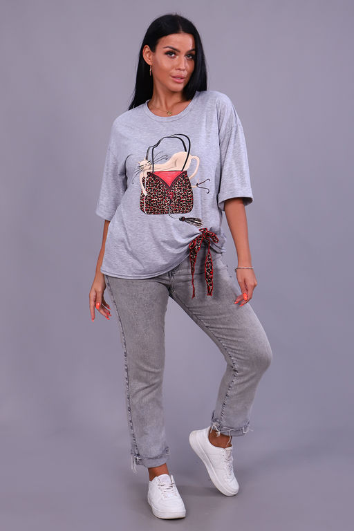 Футболка Натали 24884 оверсайз из кулирки пенье с лайкрой фото 13