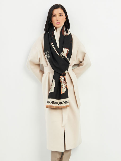 в составе ШЕРСТЬ и КАШЕМИР Большой, мягкий, теплый двусторонний палантин - Tantino фото 13