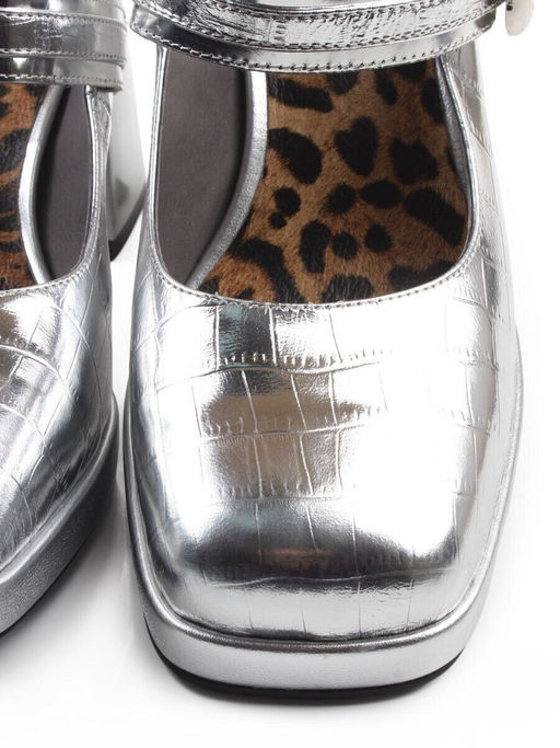 06-A126A-749C GREY/SILVER Туфли женские (натуральная кожа)