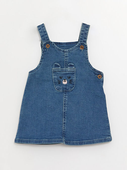 Nak?? Detayl? K?z Bebek Jean Elbise