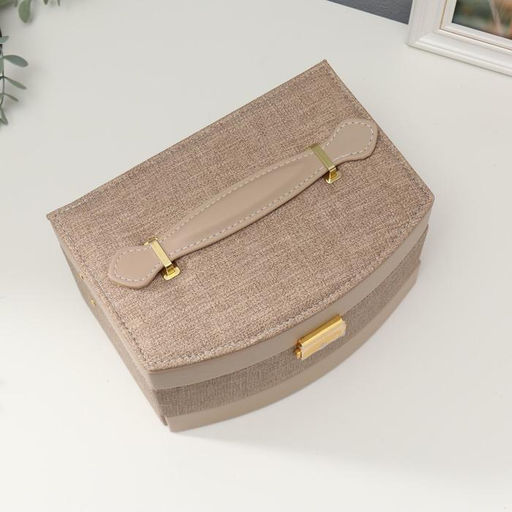 Шкатулка кожзам для украшений Мокко комбинированная 13х15х21,5 см - Simaland фото 4