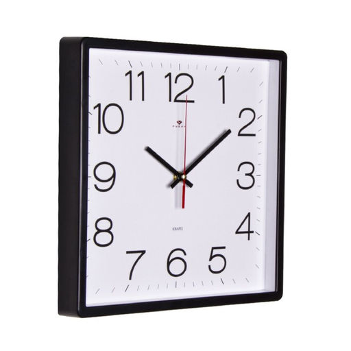 Часы настенные, интерьерные, бесшумные, 30×30 см, черные