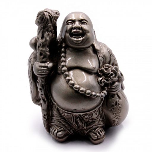 Фигурка Фен Шуй Хотей с посохом наделяет людей счастьем процветанием и изобилием 15см 0.95кг ХРУПКОЕ