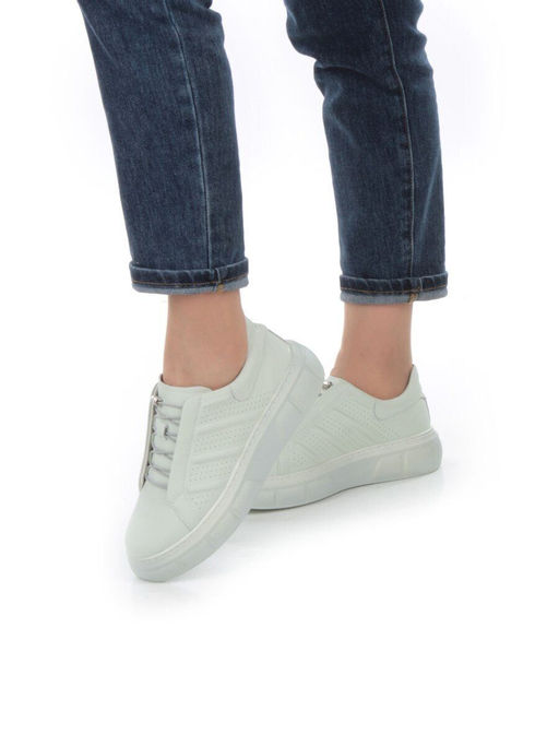 05-PDL256-3 LT. GREEN Кроссовки женские (натуральная кожа) - Фабричный китай фото 2