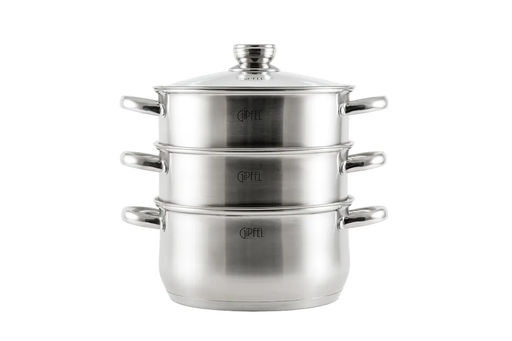 1309 GIPFEL Пароварка двухъярусная SALINA 24х12,5см/24х10смх2шт/5л с капсульным индукционным дном. Материал: нерж. сталь 18/10. Толщина: 0,6мм / 2,5мм  фото 7