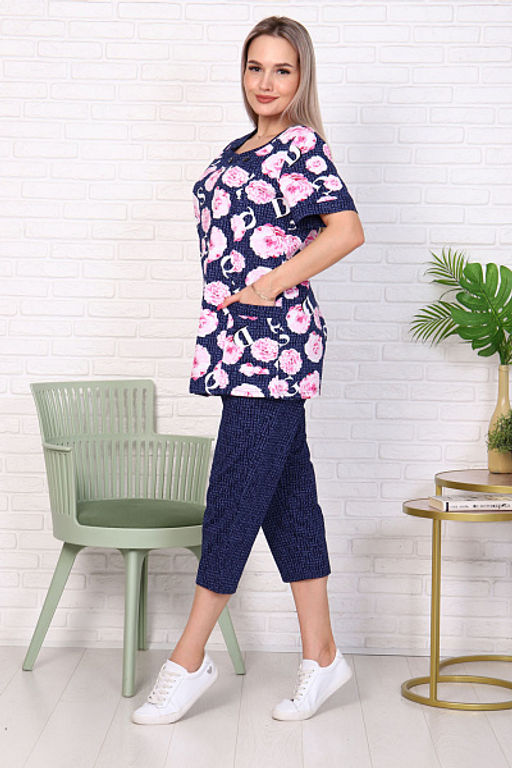 Костюм с бриджами, синий (909-1)