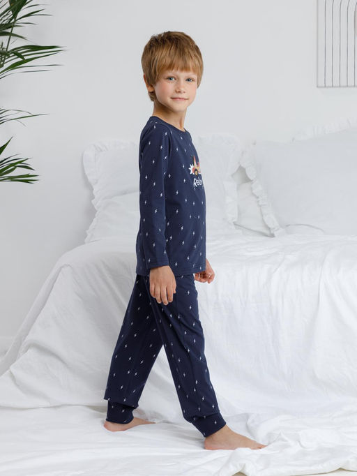 К 1637/синий 1410 Н032 пижама дет