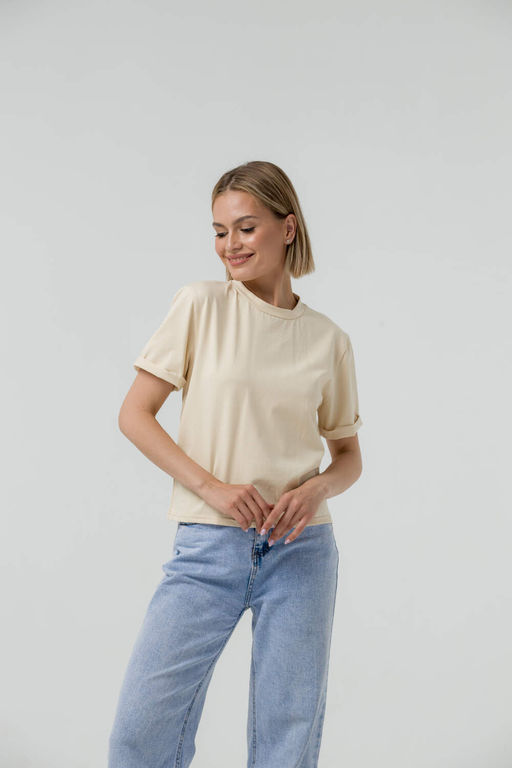 Футболка высокое качество пенье 95% хлопок, 5% лайкра - Knitka wear фото 3