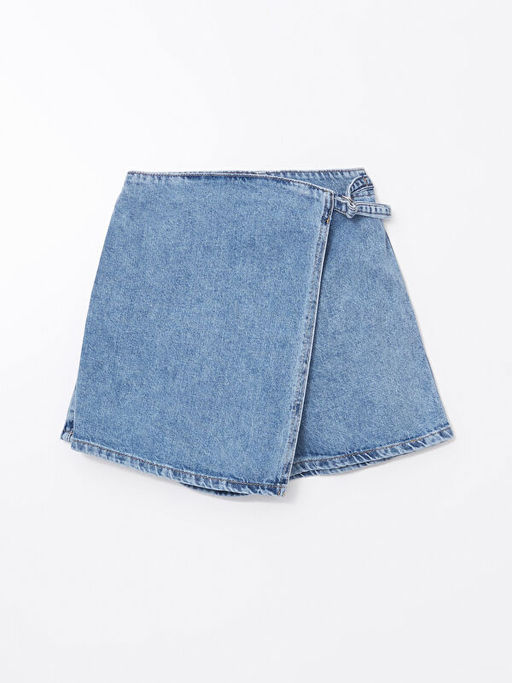 Beli Lastikli K?z ?ocuk Jean ?ort Etek