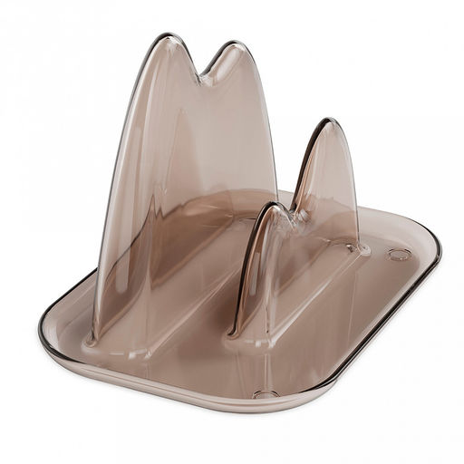 Подставка под крышку и ложку пластмассовая 18,5х13х12см, для крышек любого диаметра, антискользящие ножки, тонированный (Россия)