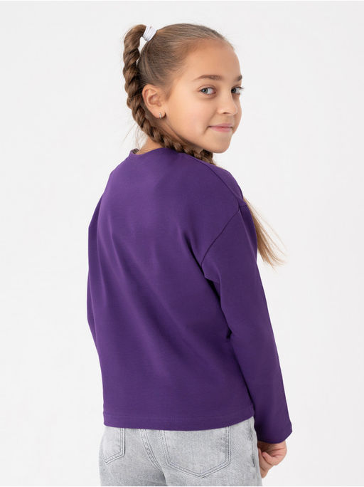 Лонгслив детский Смайл фиолет - София фото 10