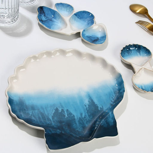 Соусник Морская ракушка, 8.5 х 15 см градиент - Dolce Ceramo. фото 4