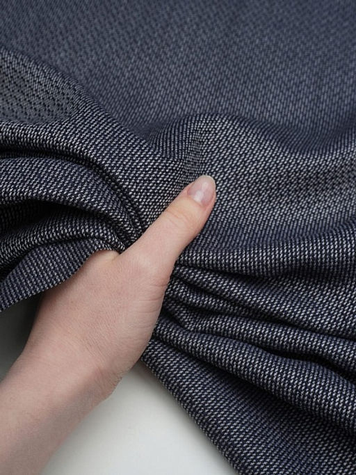 Шерсть костюмная Мираж цв.т.чернильно-синий, ш.1.55м, шерсть-100%, 190гр/м.кв - Купава фото 5