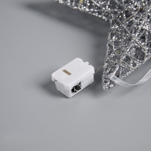 Подвеска световая Звезда серебристая, 2020х5 см, 10 LED, от батареек AG133, свечение тёплое белое - Luazon lighting фото 3