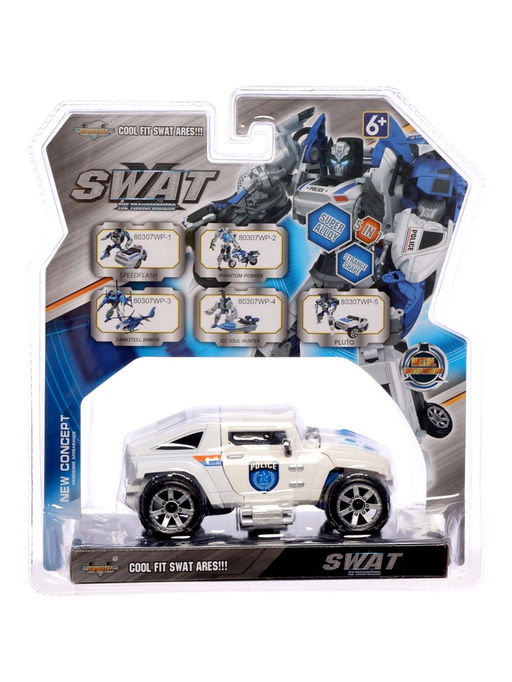 Робот "Полицейский внедорожник", с металлическими элементами, трансформируется