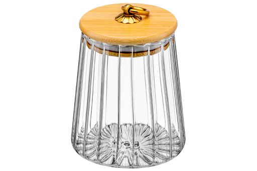 Банка стеклянная 650 мл 10*10*13 см с деревянной крышкой с силиконовым уплотнителем - Elan gallery фото 12