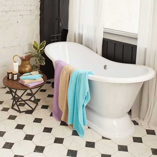 Полотенце махровое Экономь и Я 70*140 см, цв. лиловый, 100% хлопок, 320 гр/м2  фото 7