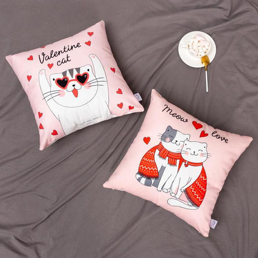 Подушка новогодняя Этель Meow love, 40х40 см, велюр, 100% п/э  фото 4