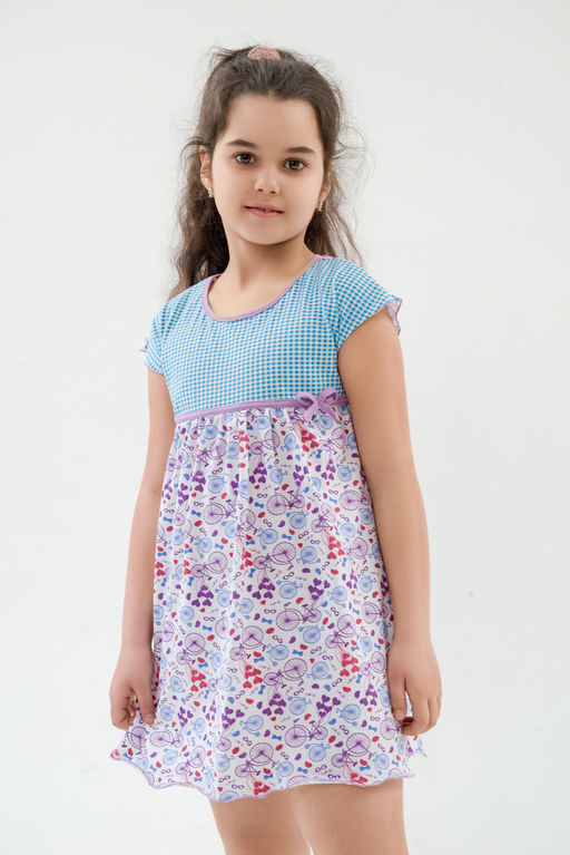 Ночная сорочка детская из кулирки Ярославна велосипед - Амадэль фото 3