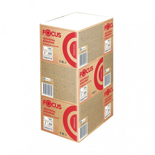 Полотенце бумажное ФОКУС PREMIUM 2сл 24*20см 200л Z-слож. арт. 5083775(ПРОДАЕТСЯ КРАТНО УПАКОВКИ!!!)