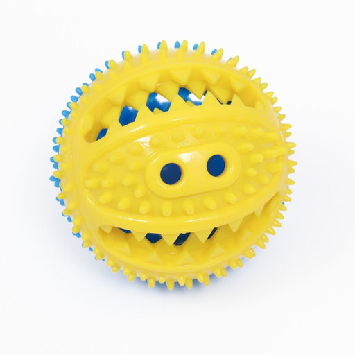 Шар под лакомства рельефный, TPR, 7 см, жёлто-голубой - Пижон фото 2