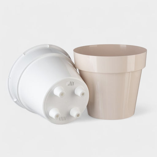 Кашпо для цветов со вставкой Plast-Avenue «Порто», 6 л, пластик, жемчужный