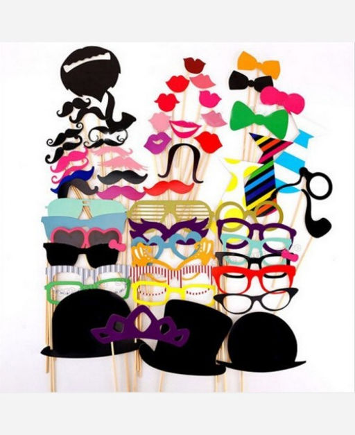 Фотобутафория, 58 предметов (усы, очки, улыбки, галстуки и др). 9046023 - Yiwu youda import & export co фото 2