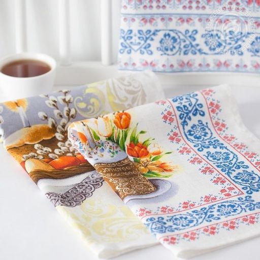 К-т полотенец Пасхальный 50*60 см. - 3 шт. рогожка хлопок 100% - Лен поволжья фото 4