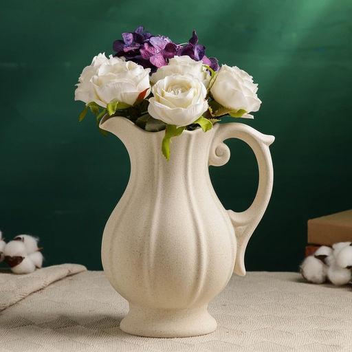 Ваза для цветов «Кувшинчик», 22×17 см, керамика, бежевая