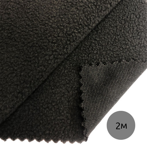 Ткань Флис односторонний 130 г/м? 100% ПЭ шир.150см арт.TBY.Fl130.S156 цв.т.серый уп.2м