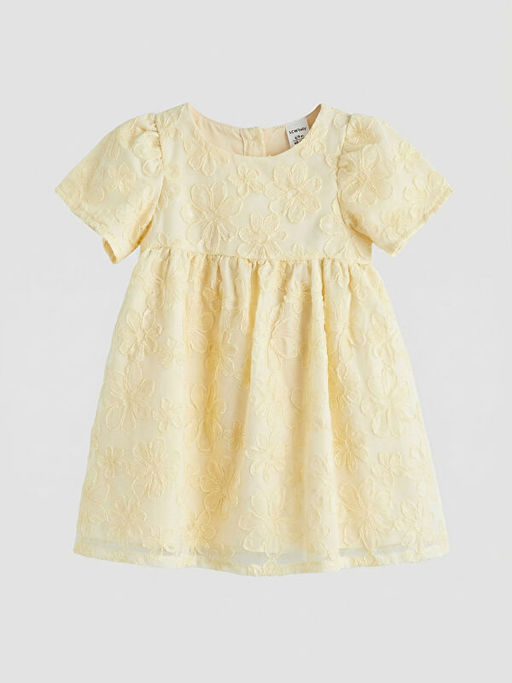 ?i?ek Nak??l? K?z Bebek F?rf?rl? Elbise