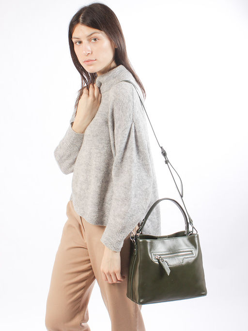 LACCOMA сумка Y2316-3-зеленый натуральная кожа полиэстер  фото 12
