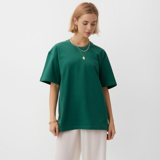 Футболка женская MINAKU, зелёная, размер 52-54