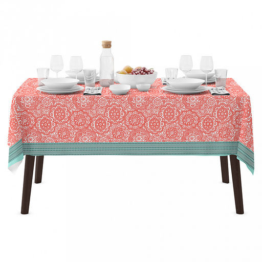 "Медальоны" Скатерть 180х145см, длина стола до 140см, на 6 персон, хлопок "Премиум" 186г/м2, "Домашняя мода" (Россия)