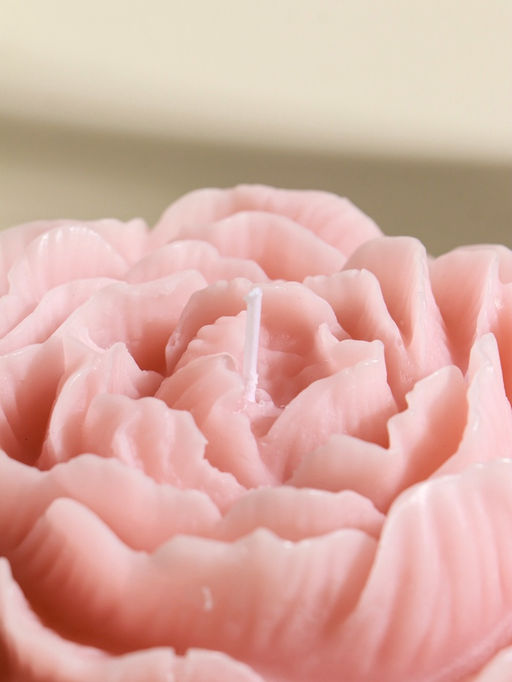 Свеча интерьерная "Бутон пиона" пыльная роза 16х14х4 см