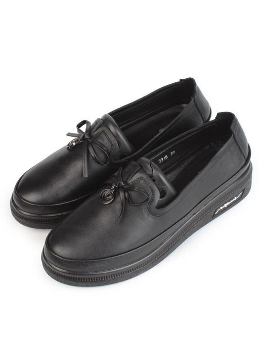 03-5318 BLACK Полуботинки женские (натуральная кожа)