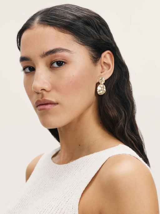 Серьги из мятого металла / Zarina  фото 2