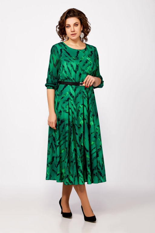 Платье Swallow 806.1 малахит/черный принт розы фото 5