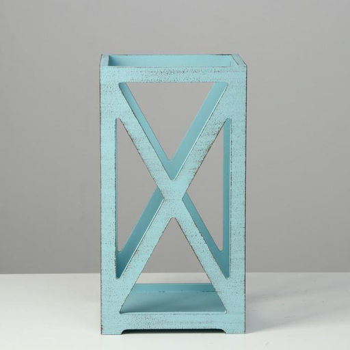 Кашпо деревянное 141426 см Фонарь Хай-тек Прованс, серо-голубой - Дарим красиво фото 3