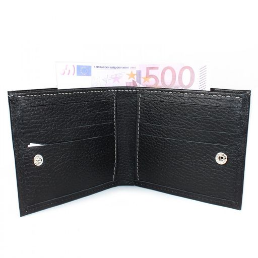 Портмоне мужское Croco-ПР-902 натуральная кожа 1 отд, 10 карм, черный флотер (40) 207669 фото 3