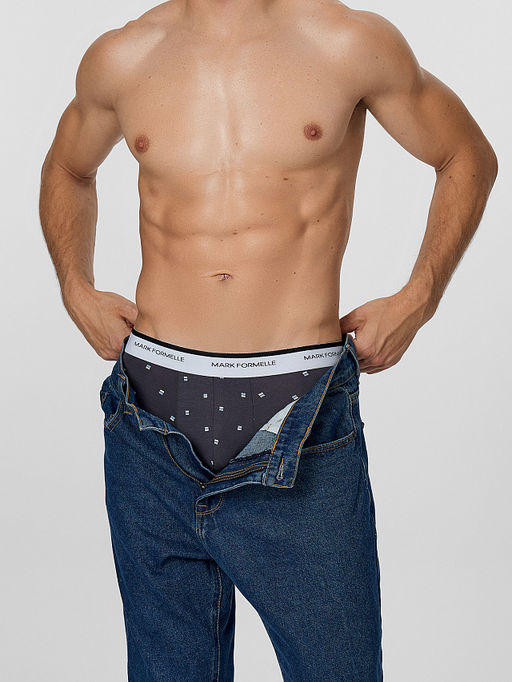 Трусы боксеры мужские серые в наборе, 2 шт